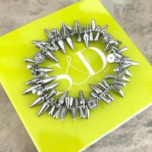 Stella & Dot Silver Renegade Stretch Statement Bracelet